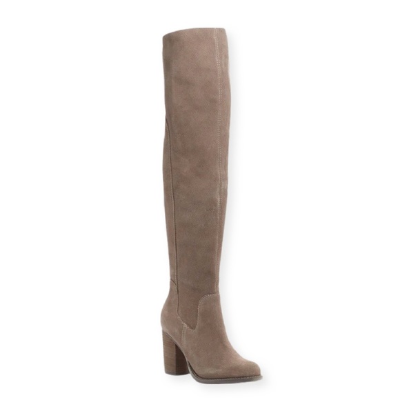 Kelsi Dagger Shoes - Kelsi Dagger Logan Taupe Over The Knee Boots in Wide Calf